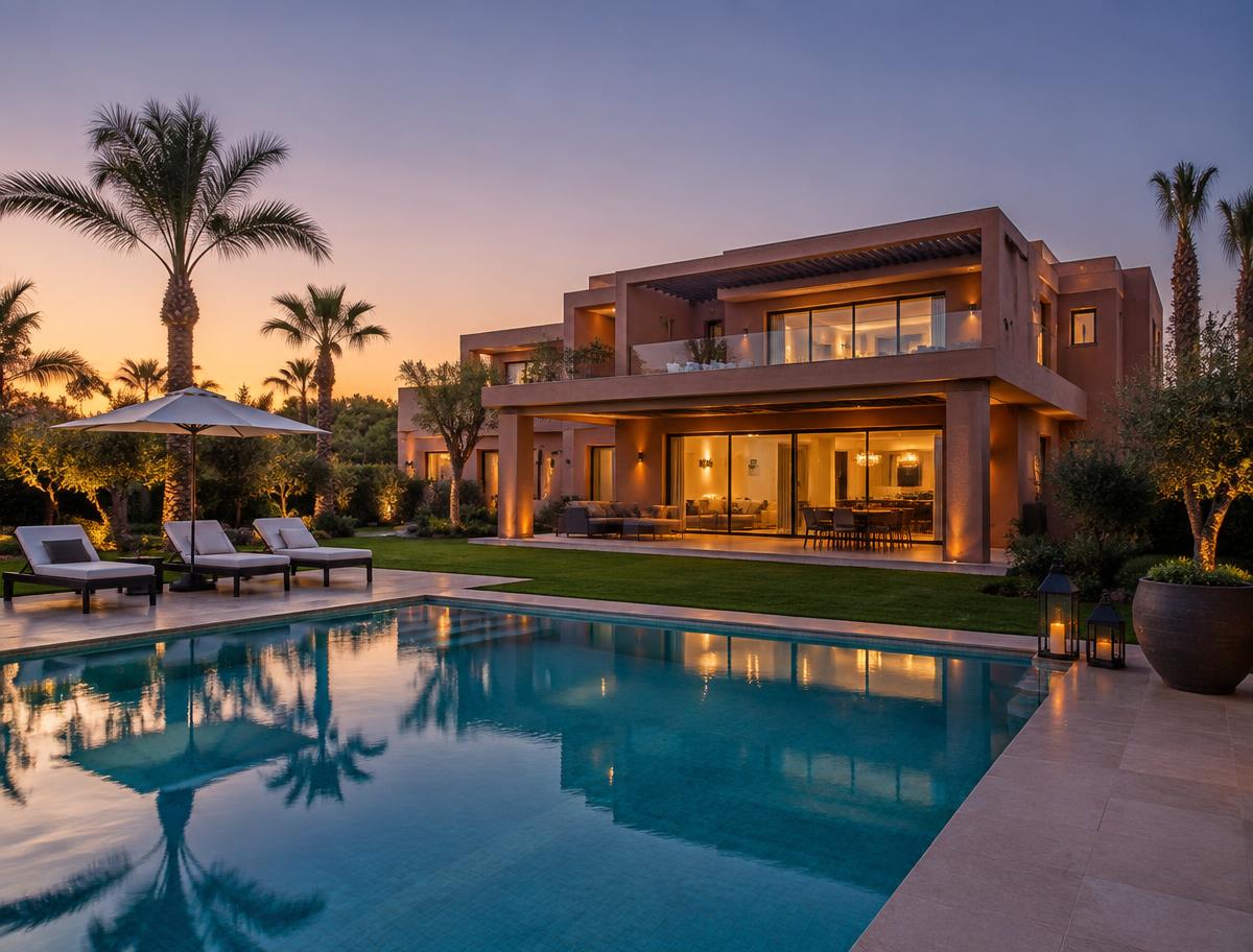 Villa neuve avec piscine à Marrakech présentée en visite 360°
